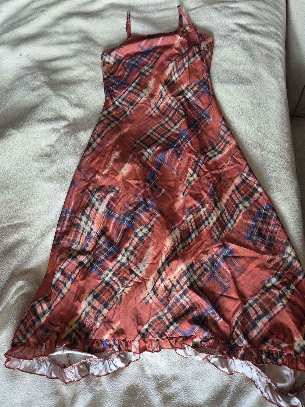 Cider Orange Plaid Midi-Dress - Picture 10 of 15